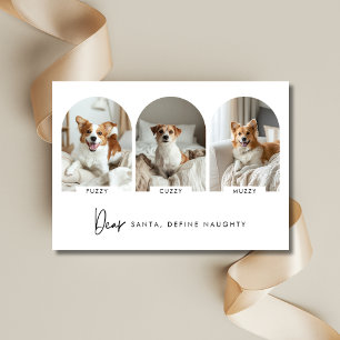 Tarjeta Festiva Definir Navidades traviesos como foto de perro arc