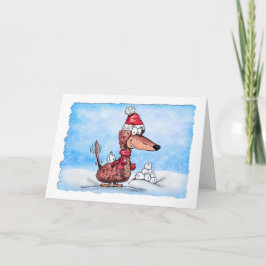 Tarjeta Festiva Definir un buen Mini Dachshund con vacaciones de b