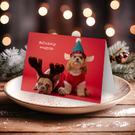 Tarjeta Festiva Definitivamente Navidades de la mala foto Mascota