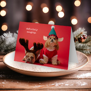 Tarjeta Festiva Definitivamente Navidades de la mala foto Mascota