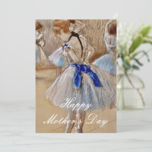 Tarjeta Festiva Degas Dancer Con Cinta Azul