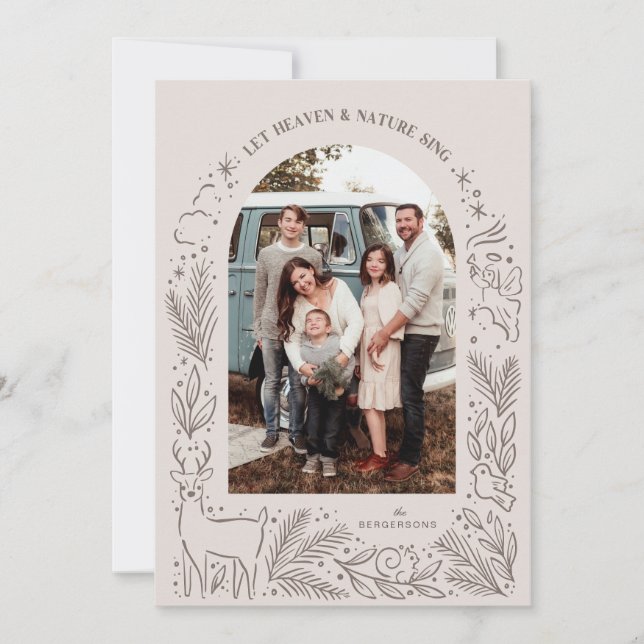 Tarjeta Festiva Deja que el Cielo y la Naturaleza Canten (Anverso)