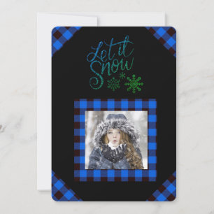 Tarjeta Festiva Deja que nieve Foto de Cuadro de Búfalo
