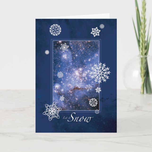 Tarjeta Festiva Dejáis le nevar con la nube de Magellanic grande - (Anverso)