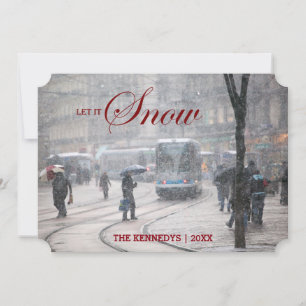 Tarjeta Festiva Dejáis le nevar - nevada francesa del invierno de