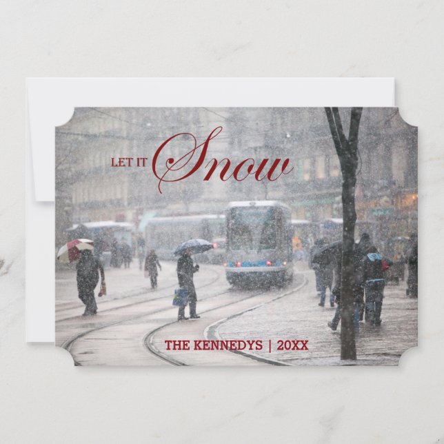 Tarjeta Festiva Dejáis le nevar - nevada francesa del invierno de (Anverso)