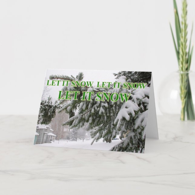 Tarjeta Festiva dejar nevar la carta (Anverso)