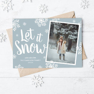 Tarjeta Festiva Dejar Que La Nieve Sobreposición de fotos de cop