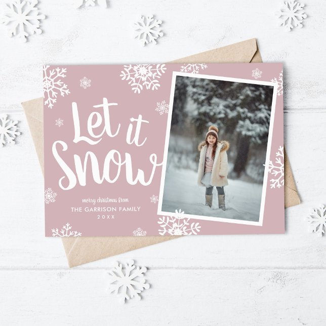 Tarjeta Festiva Dejar Que La Nieve | Sobreposición de fotos de cop (Subido por el creador)