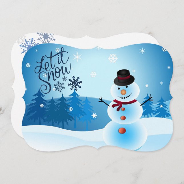 Tarjeta Festiva Dejar que nieve añadir firma y saludo (Anverso / Reverso)