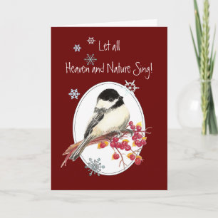 Tarjeta Festiva Deje el cielo y la naturaleza cantar el pájaro del