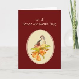 Tarjeta Festiva Deje el cielo y la naturaleza cantar el peral de
