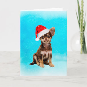 Tarjeta Festiva Dejemos que Nieva a los Navidades Chihuahua Perro 