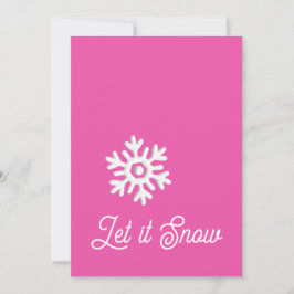 Tarjeta Festiva Dejemos que nieva un copo de nieve blanco rosado m