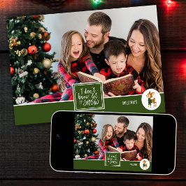 Tarjeta Festiva Dejemos que nieve cute a Navidades foto de familia