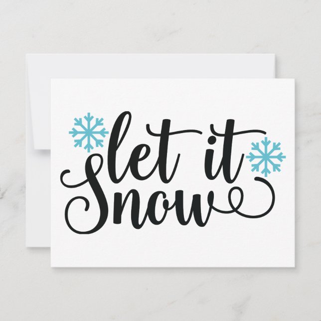 Tarjeta Festiva Dejemos que nieve, invierno y nieve aplanen el caf (Anverso)