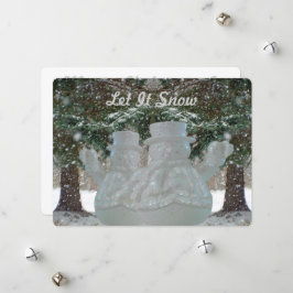 Tarjeta Festiva Dejen que la nieve ondee a los hombres de nieve