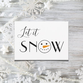 Tarjeta Festiva Dejen que nieve sople a Snowman simple moderno