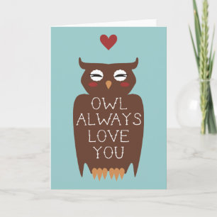 Tarjeta Festiva Del búho amor siempre usted