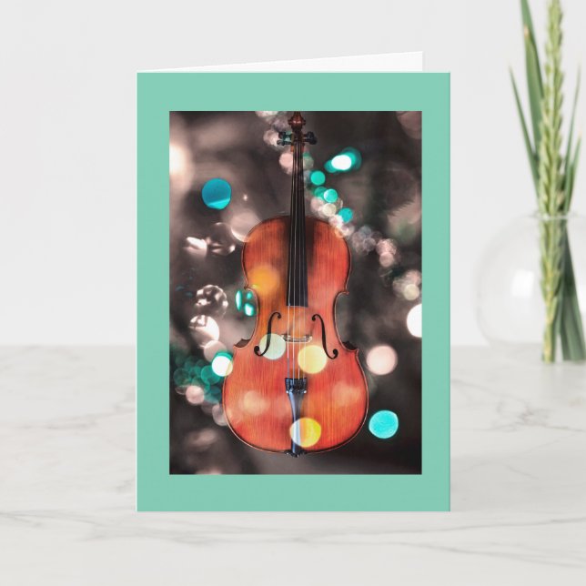 Tarjeta festiva del día de fiesta del violoncelo (Anverso)