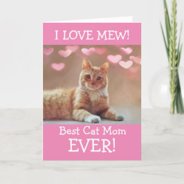 Tarjeta Festiva Del día de la madre del gato Personalizado