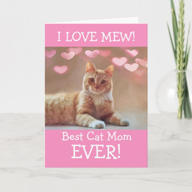 Tarjeta Festiva Del El día de San Valentín Del Personalizado Gato (Anverso)
