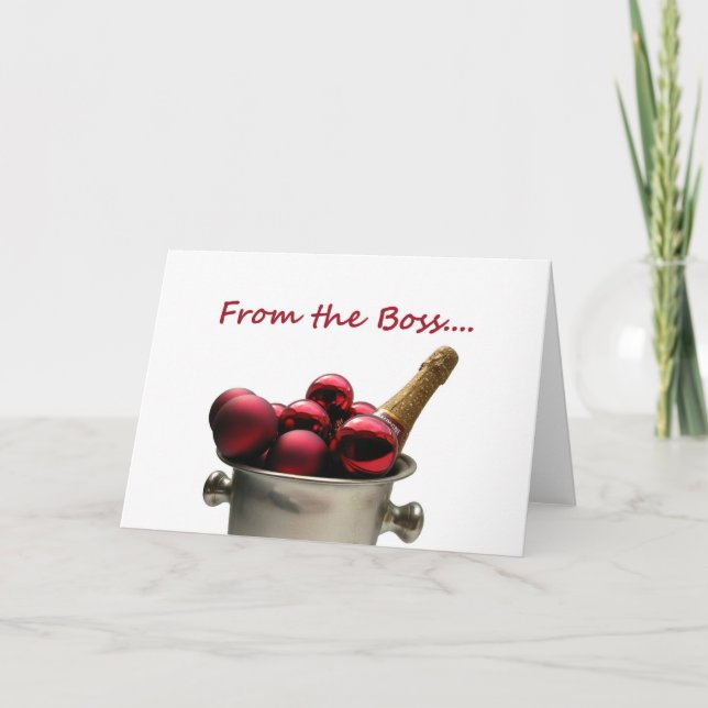 Tarjeta Festiva del jefe del champagne cooler x-mas (Anverso)