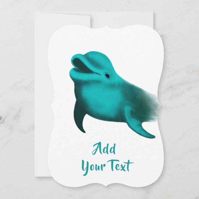 Tarjeta Festiva Delfín afortunado - Añade tu texto (Anverso)
