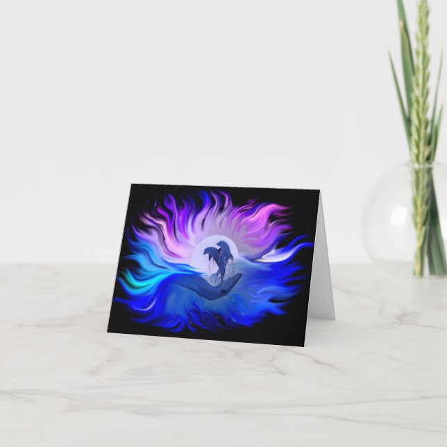 Tarjeta Festiva Delfines en la luna (Anverso)