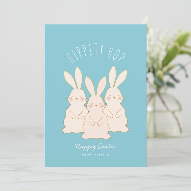 Tarjeta Festiva Delicada etiqueta de regalo de Pascua personalizad (Anverso de pie)