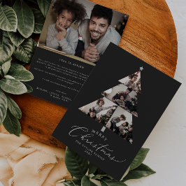 Tarjeta Festiva Delicada fiesta de fotos de árboles navideños de c