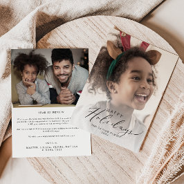 Tarjeta Festiva Delicado año de fotos de vacaciones felices en res