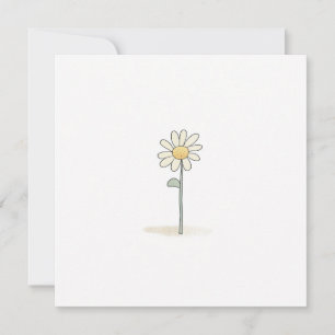 Tarjeta Festiva Delicado Ilustracion de margarita - Flor dulce sim