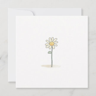 Tarjeta Festiva Delicado Ilustracion de margarita - Flor dulce sim