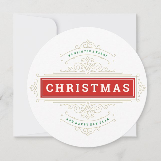 Tarjeta Festiva Delicado saludo de festividad de marco ornado dora (Anverso)