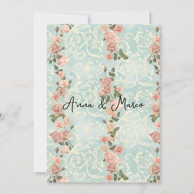 Tarjeta Festiva delicados rosas ingleses (Anverso)