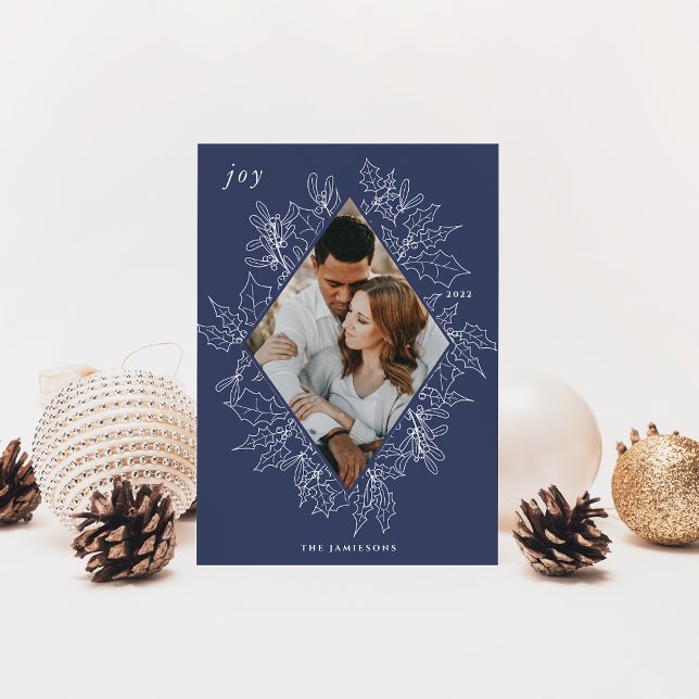 Tarjeta Festiva Delicate Holly | Foto elegante (Subido por el creador)