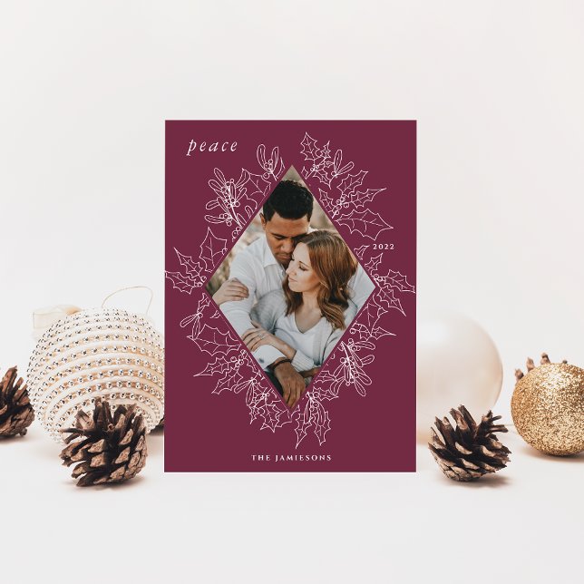 Tarjeta Festiva Delicate Holly | Foto elegante (Subido por el creador)