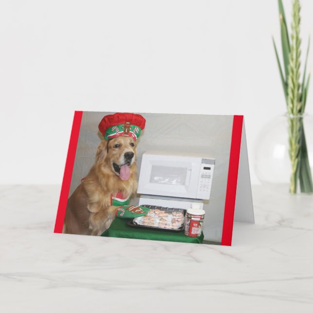 Tarjeta Festiva Deliciosas galletas de vacaciones doradas (Anverso)