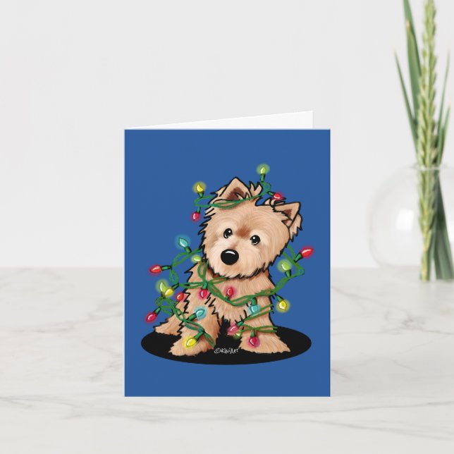 Tarjeta Festiva Deliciosos Navidades Norwich Terrier (Anverso)
