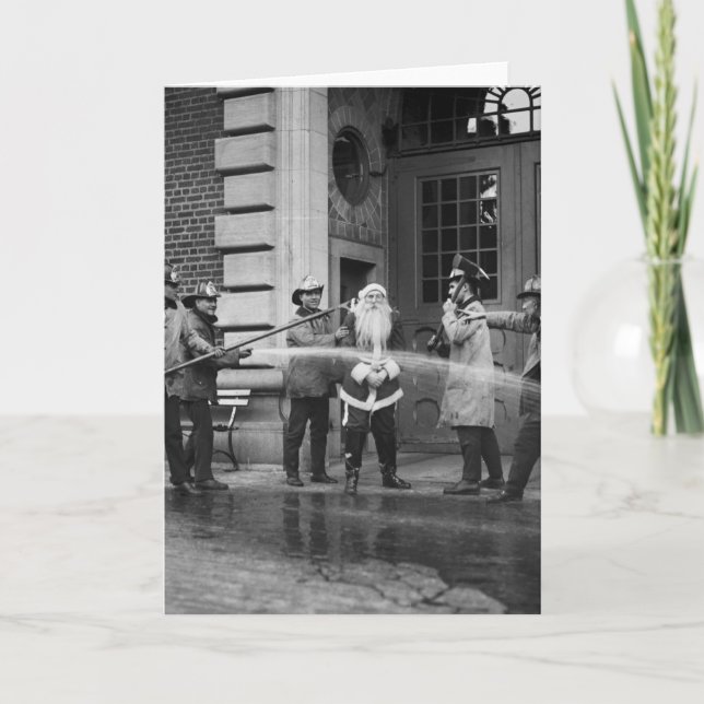 Tarjeta Festiva Delousing Santa Claus, años 20 (Anverso)