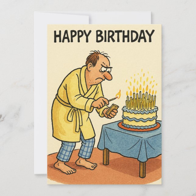 Tarjeta Festiva Demasiadas Velas (Anverso)