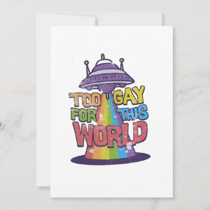 Tarjeta Festiva Demasiado gay para este mundo Funny LGBT Alines UF