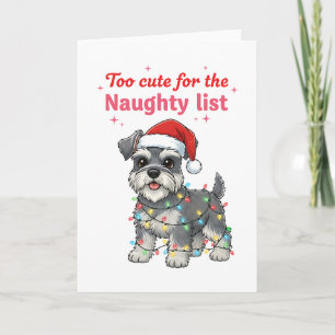 Tarjeta Festiva Demasiado Lindo para la Lista de Traviesos Schnauz