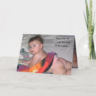Tarjeta Festiva demasiado lindo para ser cupido