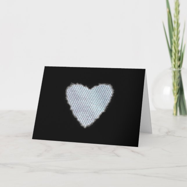 Tarjeta Festiva Denim Heart Valentine Love Romance (Anverso)
