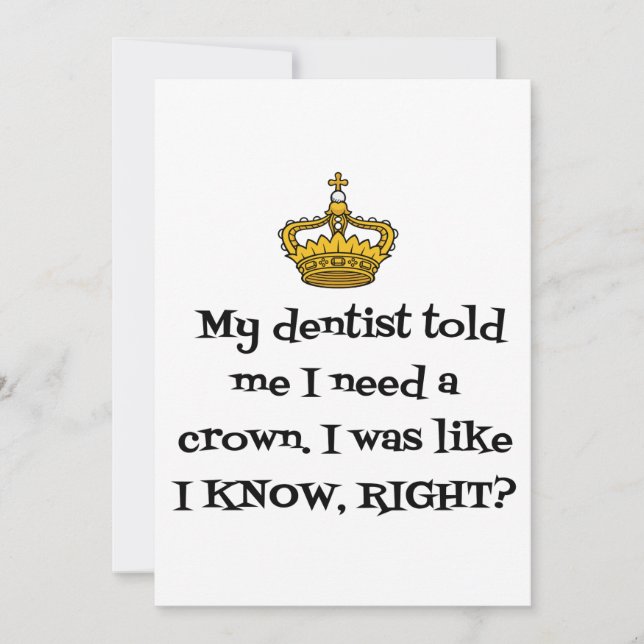 TARJETA FESTIVA DENTISTA CROWN (Anverso)