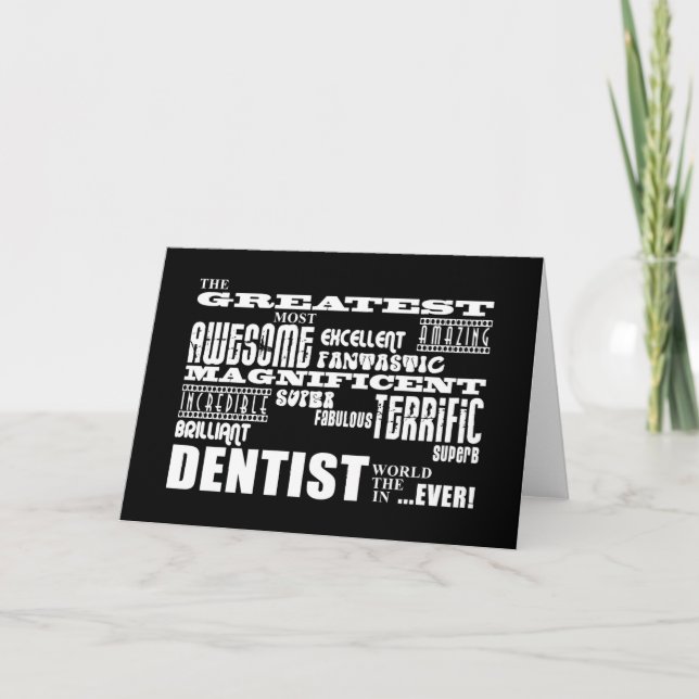 Tarjeta Festiva Dentistas Cumpleaños Navidades : Gran Dentista (Anverso)