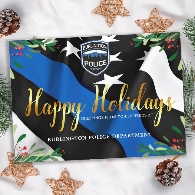 Tarjeta Festiva Departamento de Policía Navidades de bandera delga (Subido por el creador)