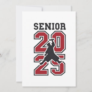 Tarjeta Festiva Deporte de graduado de baloncesto senior 2025